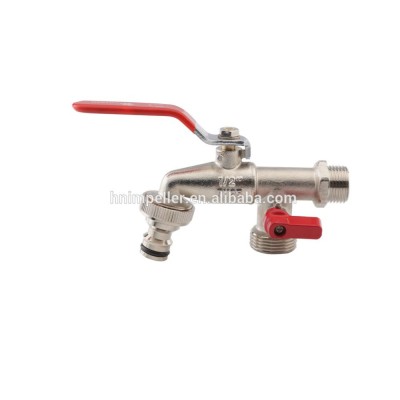 double spout for garden timer garden hose tap ball valve bibcock/2-way brass hose bib